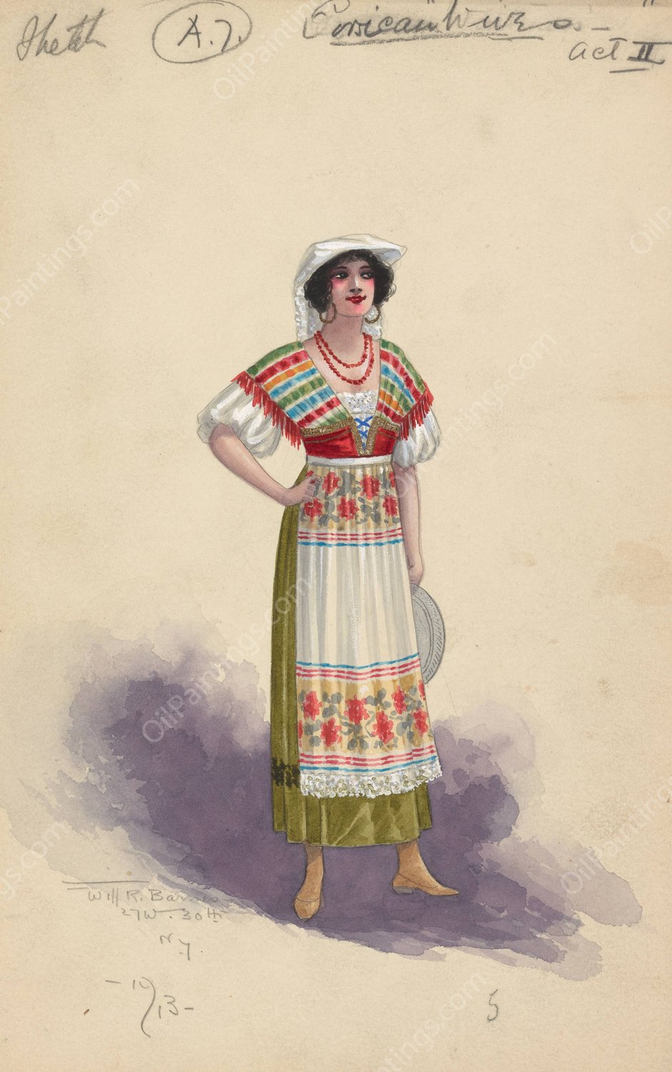 Corsican Wives Act II A.7  by Will R. Barnes - Hand-Painted Oil Painting Reproduction