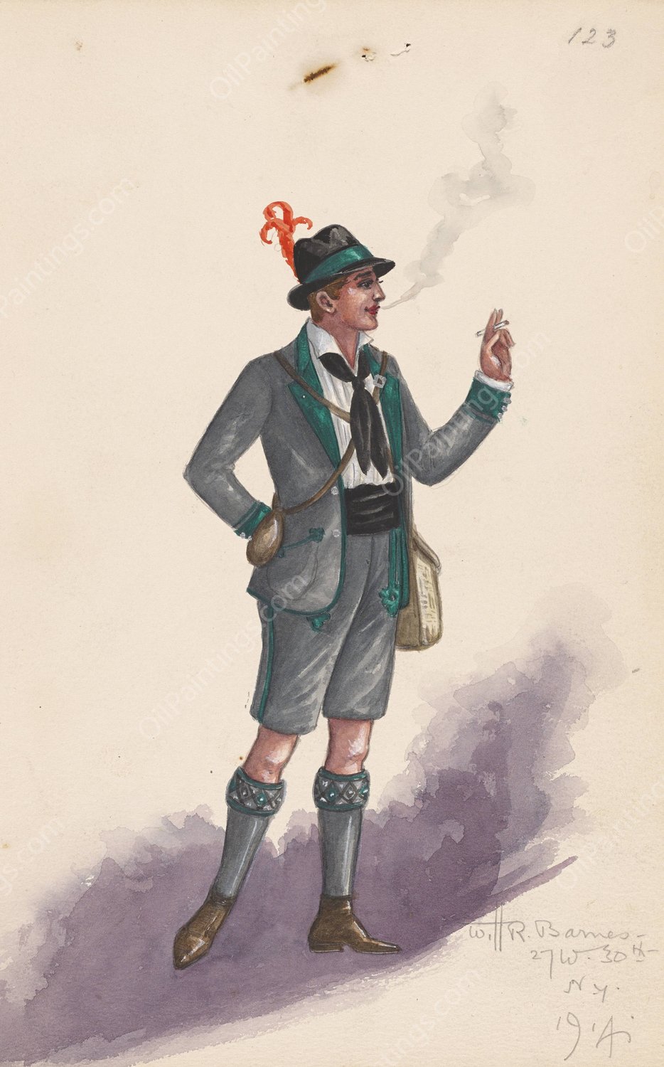 Costume for men  by Will R. Barnes - Hand-Painted Oil Painting Reproduction