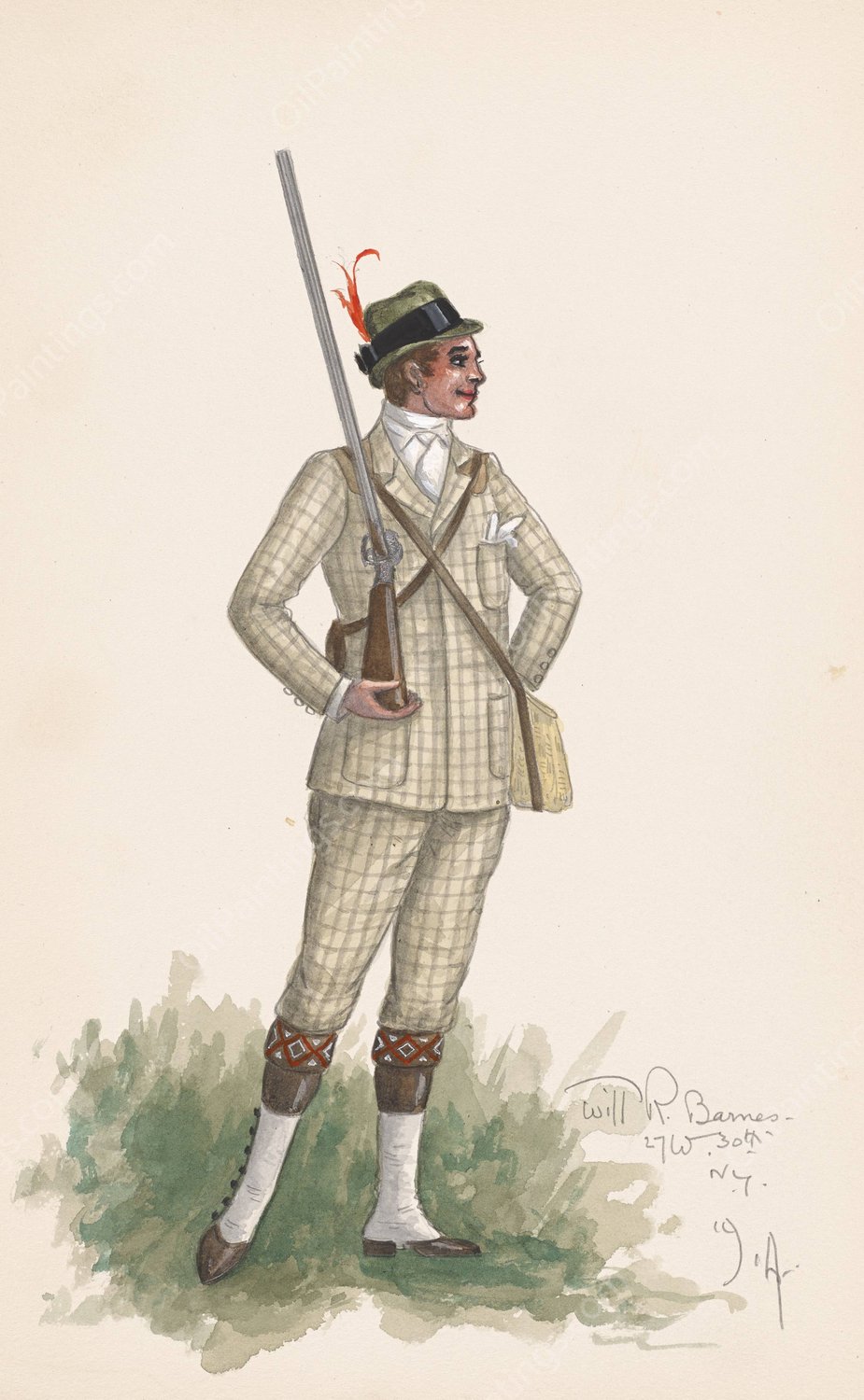 Costume for men  by Will R. Barnes - Hand-Painted Oil Painting Reproduction