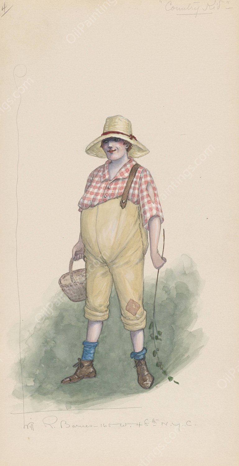 Country Kid  by Will R. Barnes - Hand-Painted Oil Painting Reproduction