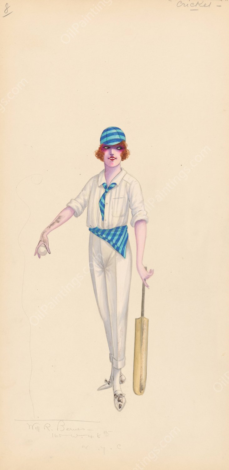 Cricket, 8  by Will R. Barnes - Hand-Painted Oil Painting Reproduction