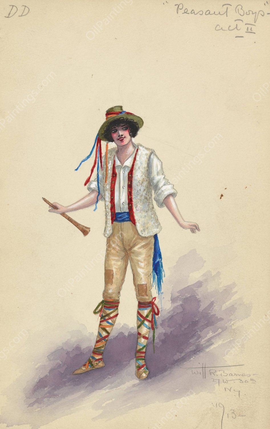 DD-Peasant Boys-Act II  by Will R. Barnes - Hand-Painted Oil Painting Reproduction