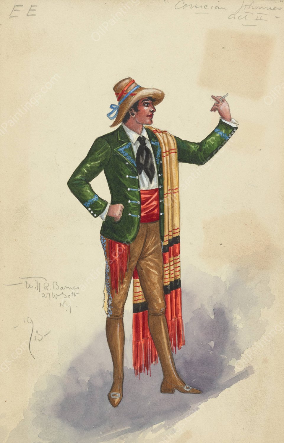 EE-Corsican Johnnies-Act II  by Will R. Barnes - Hand-Painted Oil Painting Reproduction