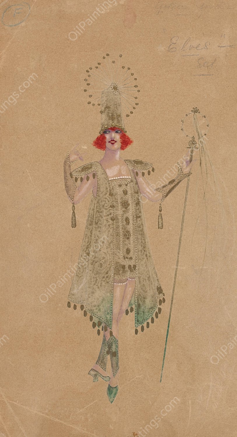 F-Golden Youth-Elves Set  by Will R. Barnes - Hand-Painted Oil Painting Reproduction