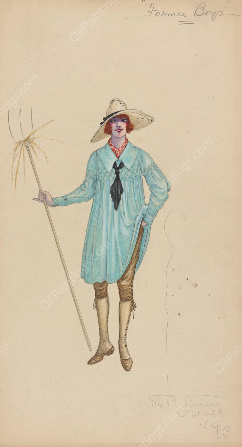 Farmer Boys  by Will R. Barnes - Hand-Painted Oil Painting Reproduction