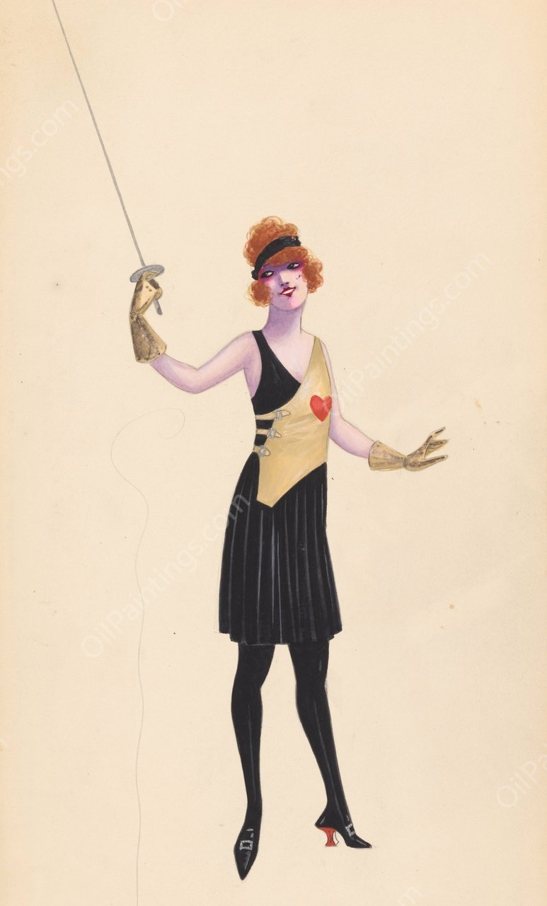 Fencing, 19  by Will R. Barnes - Hand-Painted Oil Painting Reproduction