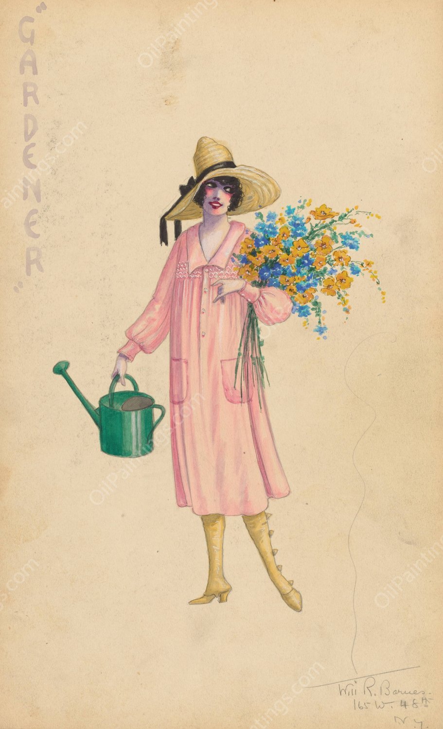 Gardener  by Will R. Barnes - Hand-Painted Oil Painting Reproduction