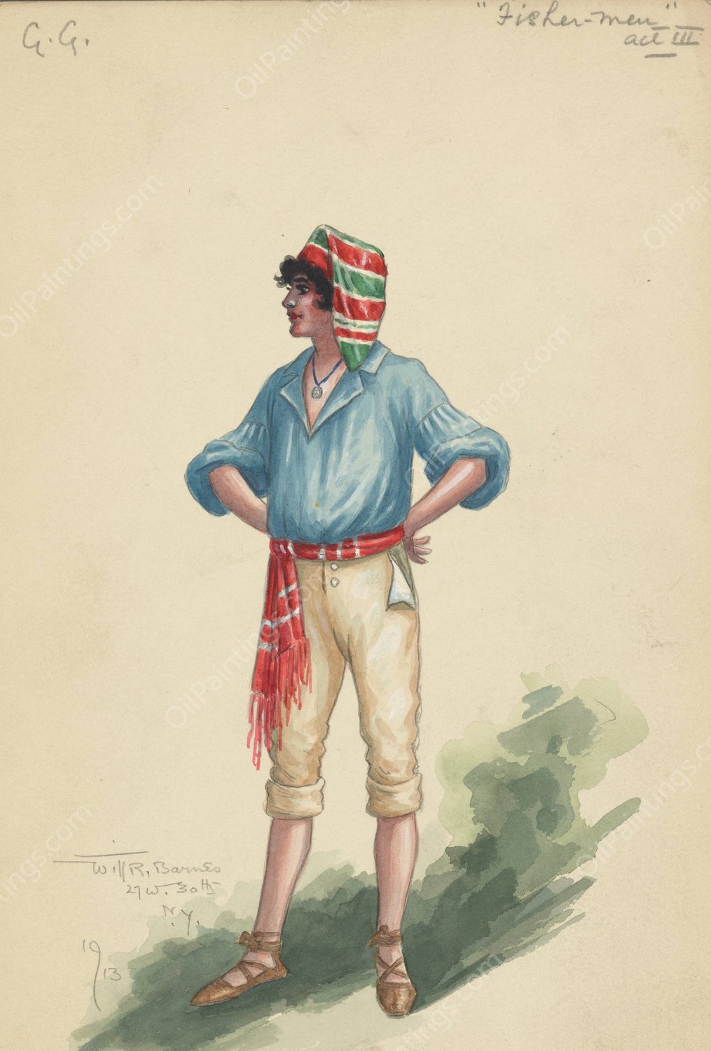 GG-Fisher Men-Act III  by Will R. Barnes - Hand-Painted Oil Painting Reproduction