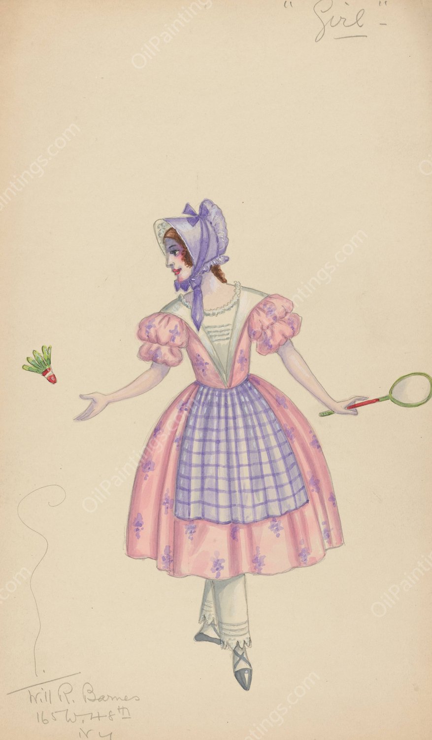 Girl  by Will R. Barnes - Hand-Painted Oil Painting Reproduction