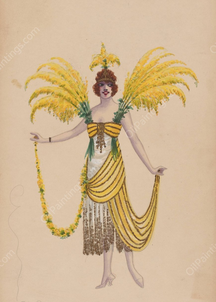 Golden Rod girls by Will R. Barnes - Hand-Painted Oil Painting Reproduction