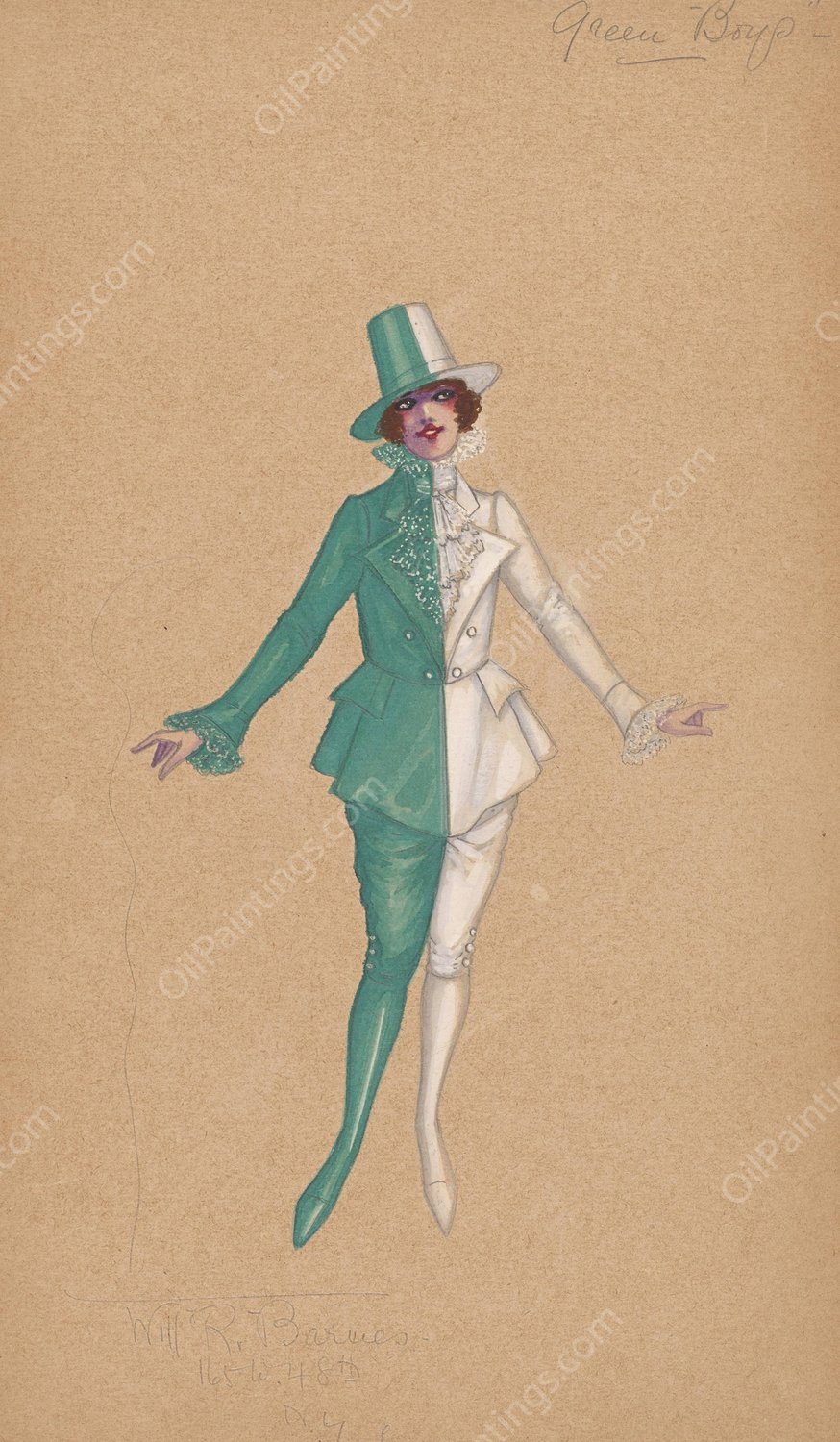 Green Boys  by Will R. Barnes - Hand-Painted Oil Painting Reproduction