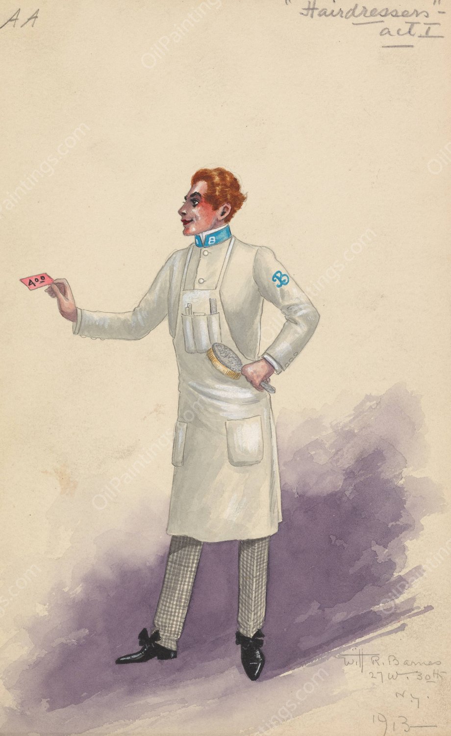 Hairdressers-Act I  by Will R. Barnes - Hand-Painted Oil Painting Reproduction