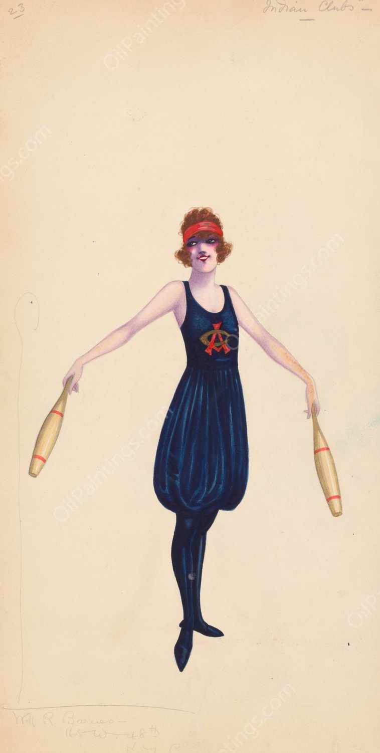 Indian Clubs, 23  by Will R. Barnes - Hand-Painted Oil Painting Reproduction