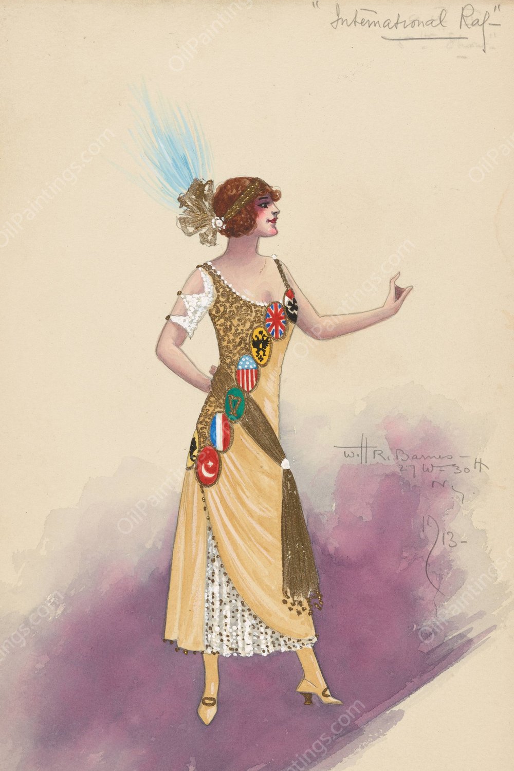 International Rag  by Will R. Barnes - Hand-Painted Oil Painting Reproduction