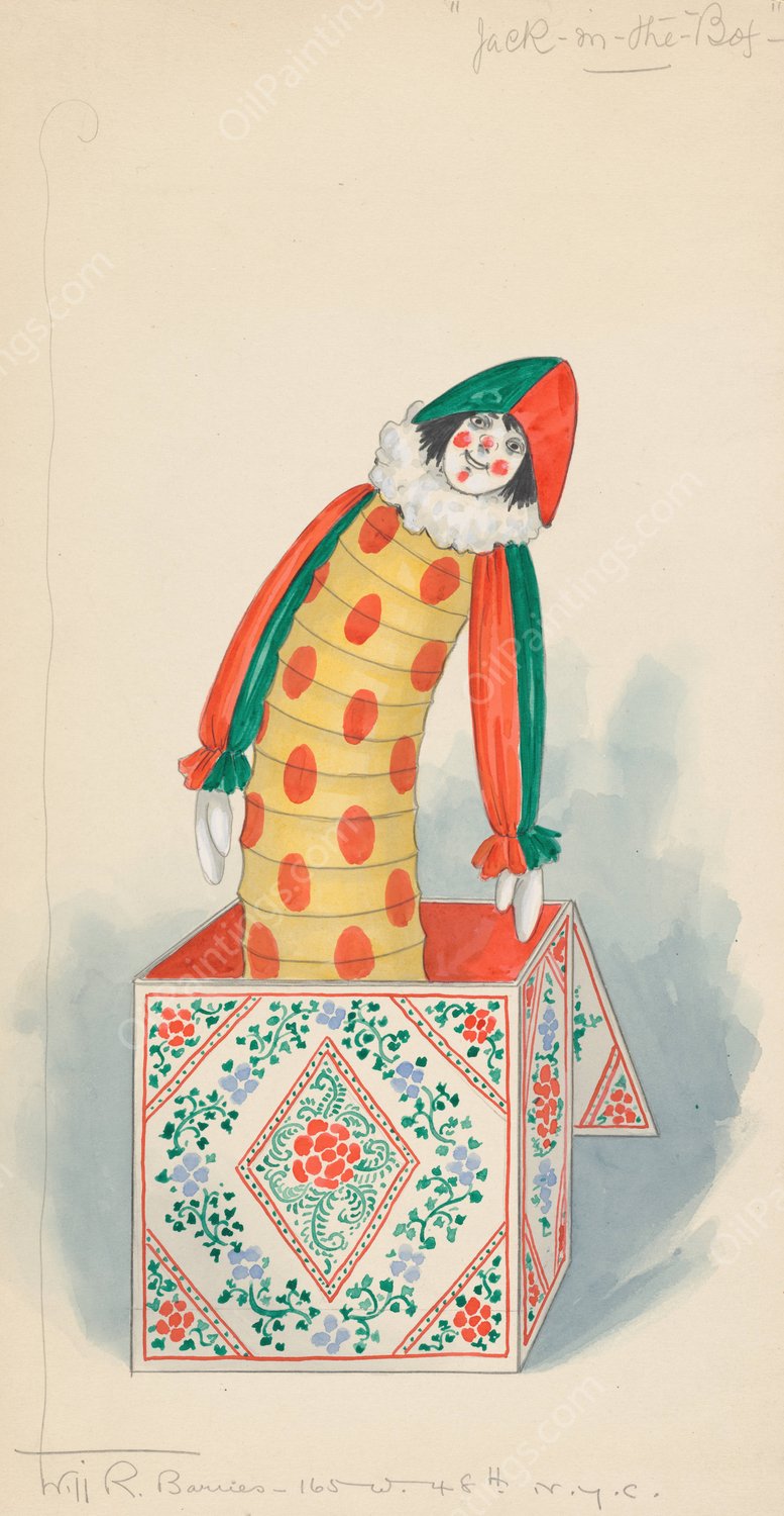 Jack-in-the-box  by Will R. Barnes - Hand-Painted Oil Painting Reproduction