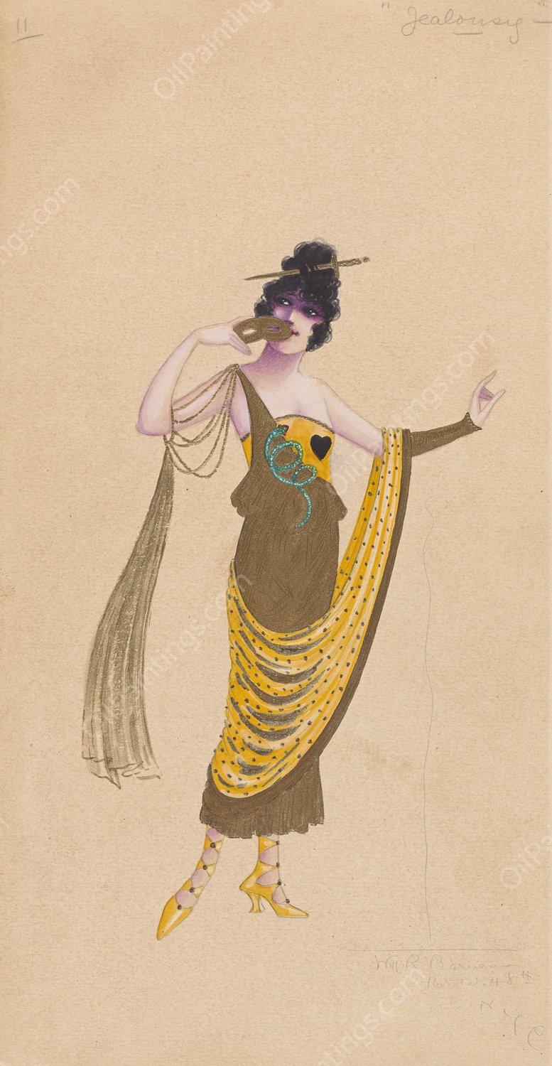 Jealousy-11  by Will R. Barnes - Hand-Painted Oil Painting Reproduction