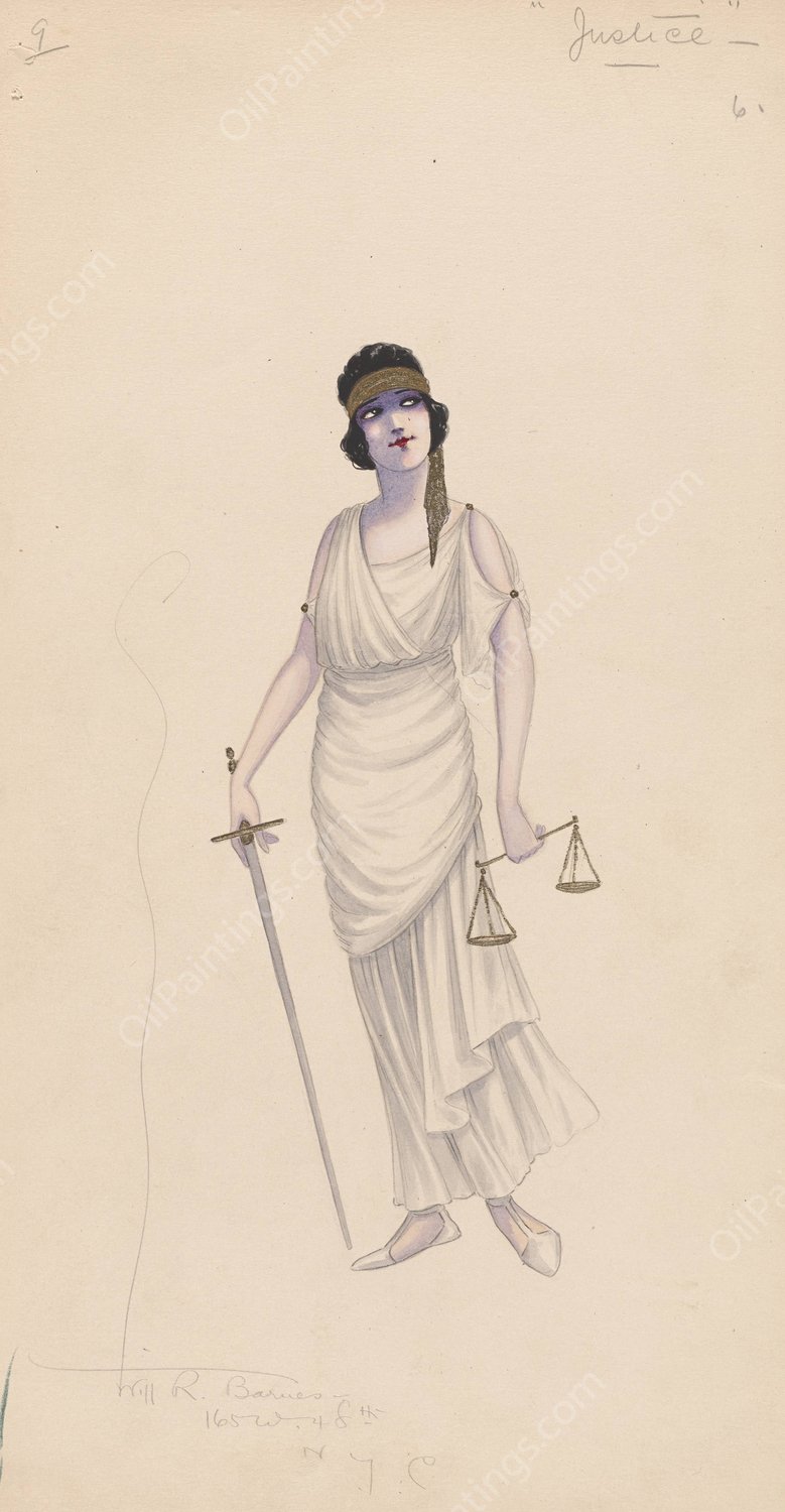 Justice-9  by Will R. Barnes - Hand-Painted Oil Painting Reproduction