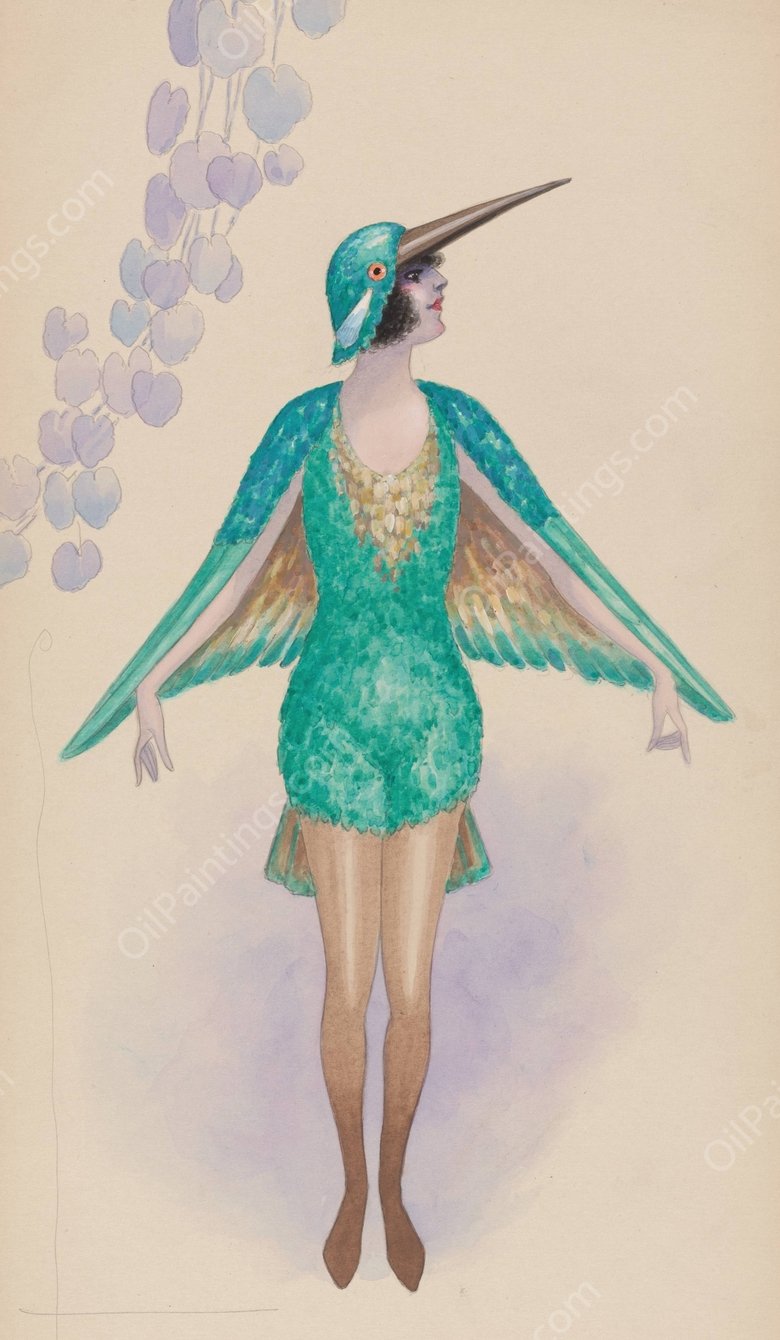 Kingfisher  by Will R. Barnes - Hand-Painted Oil Painting Reproduction