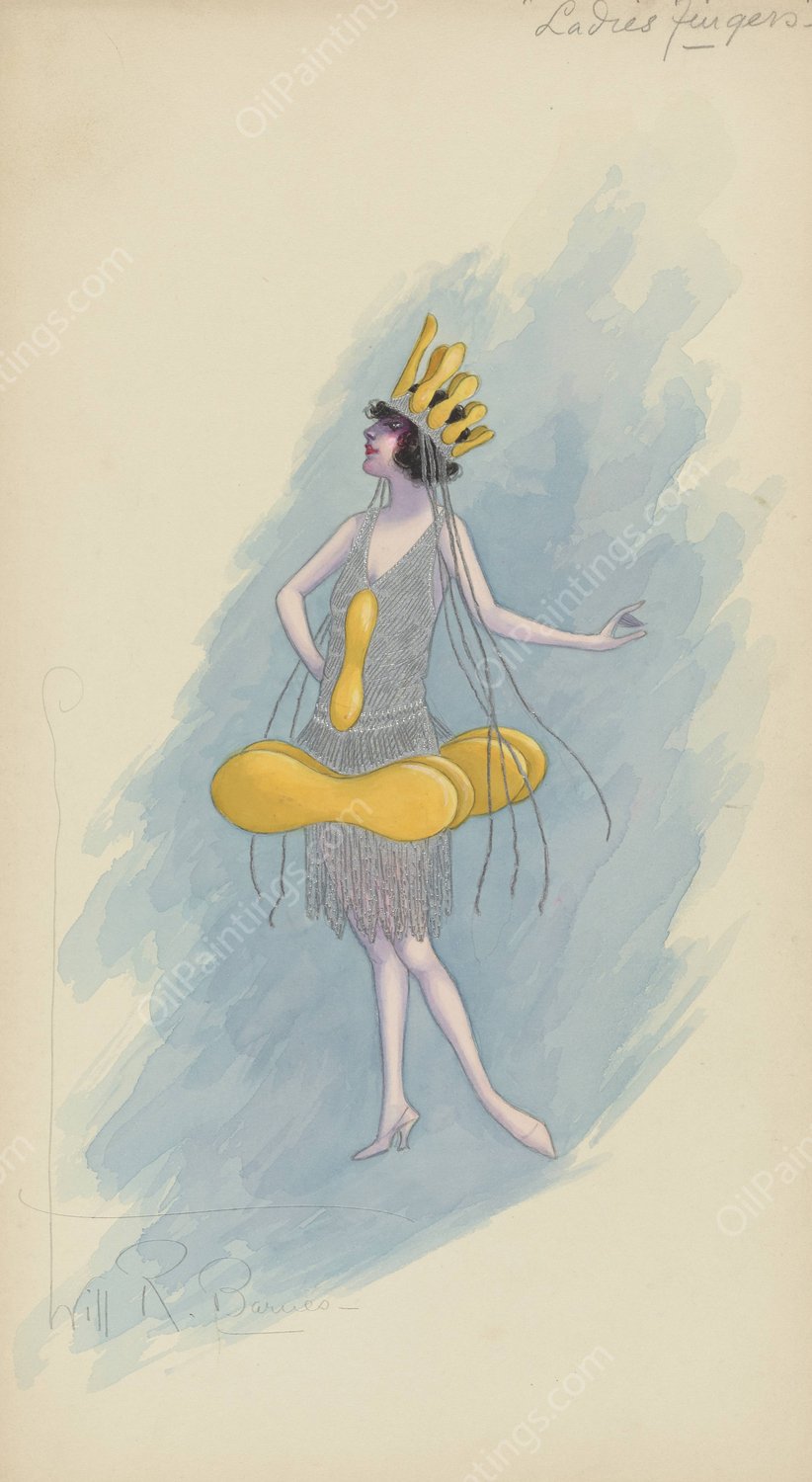 Ladies Fingers  by Will R. Barnes - Hand-Painted Oil Painting Reproduction