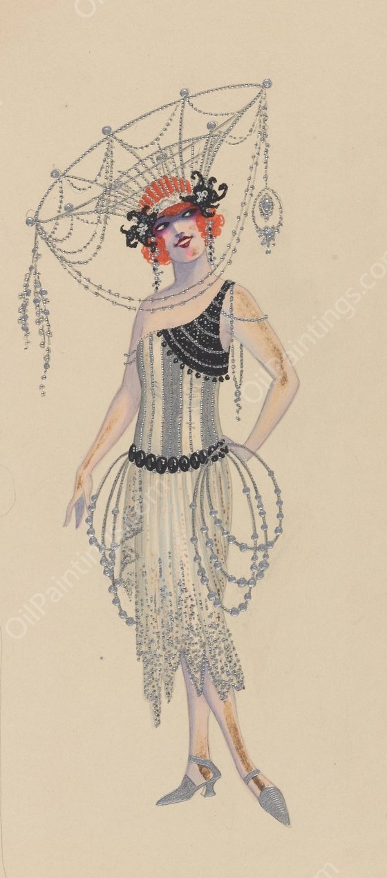 Lady-in-Waiting  by Will R. Barnes - Hand-Painted Oil Painting Reproduction