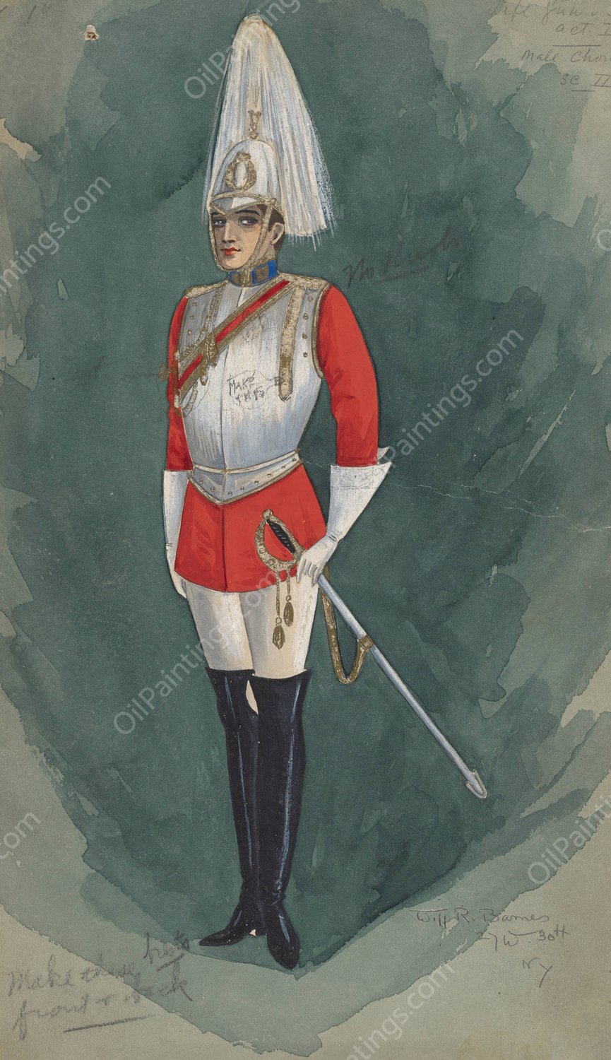 Left Guard-Act II-Male Chorus-Scene II  by Will R. Barnes - Hand-Painted Oil Painting Reproduction