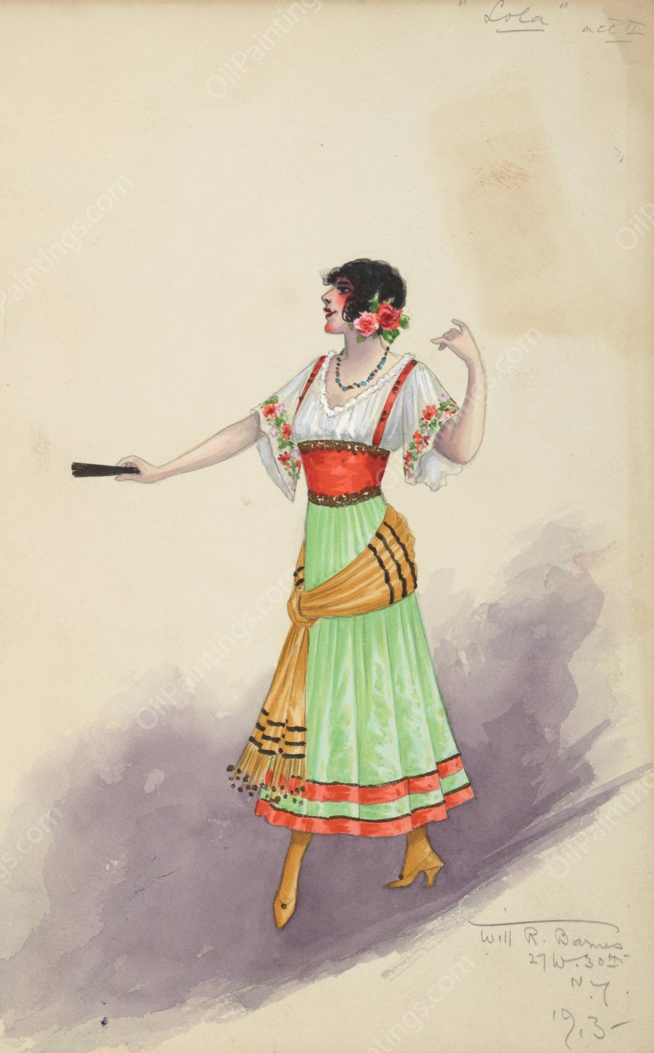 Lola-Act II  by Will R. Barnes - Hand-Painted Oil Painting Reproduction