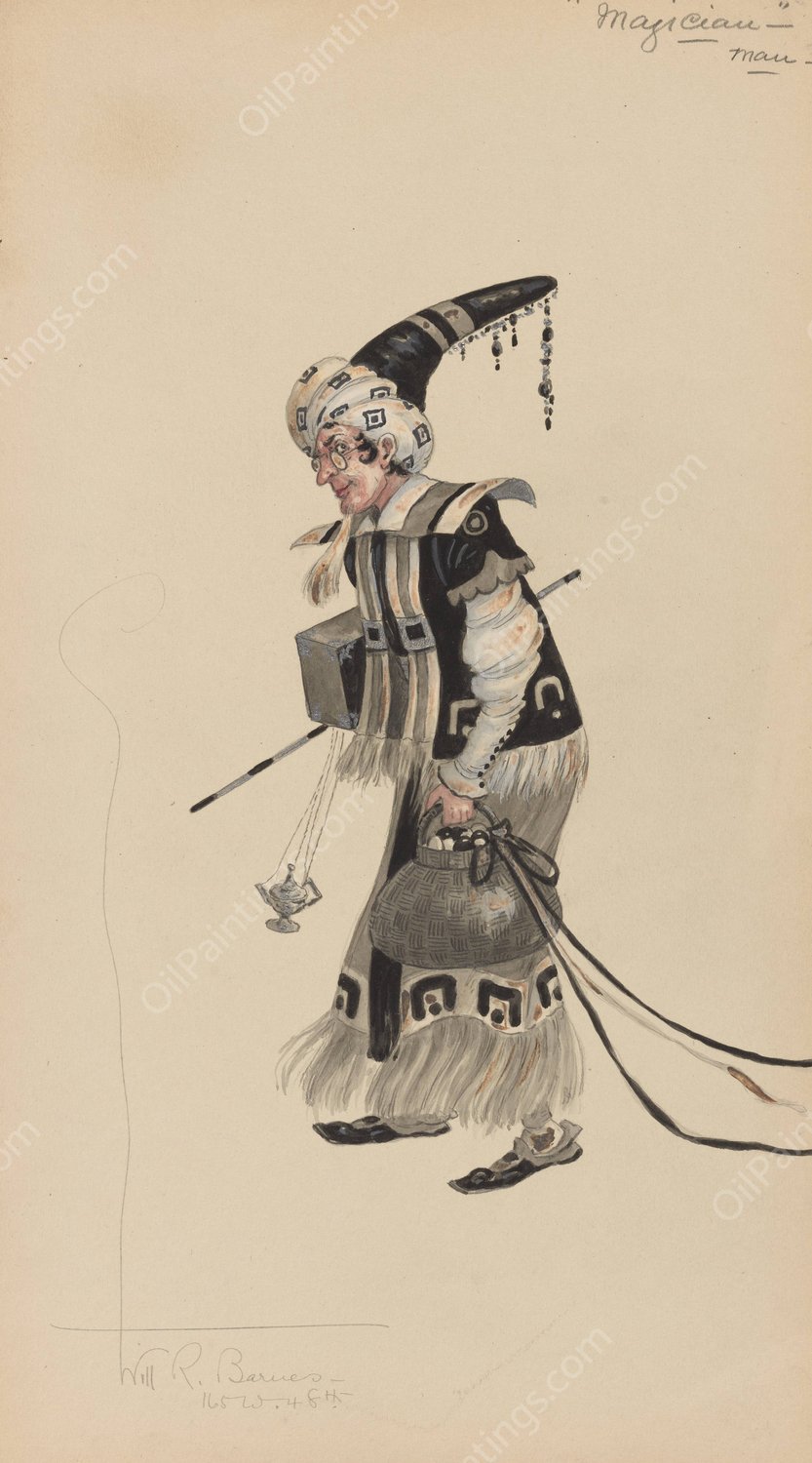 Magician-Man  by Will R. Barnes - Hand-Painted Oil Painting Reproduction