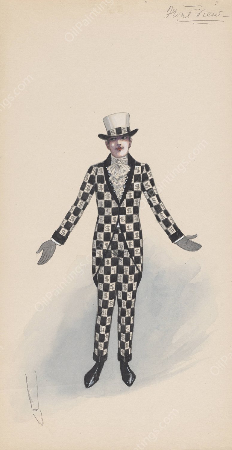 Man in money suit  by Will R. Barnes - Hand-Painted Oil Painting Reproduction