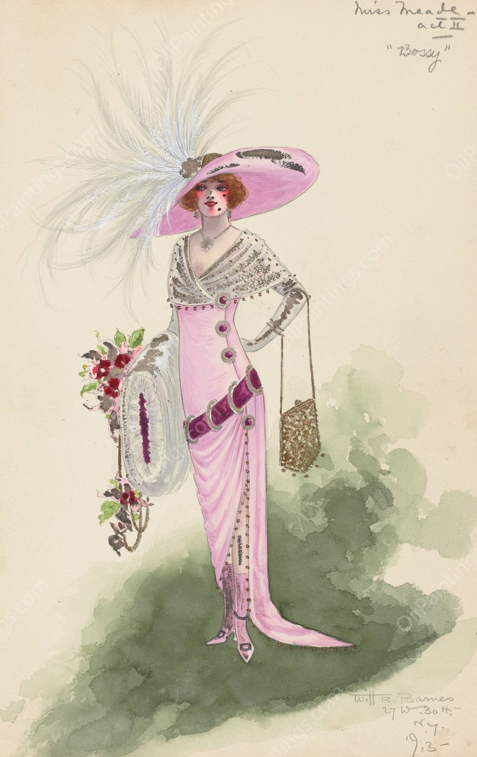 Miss Meade-Act II-Bossy  by Will R. Barnes - Hand-Painted Oil Painting Reproduction