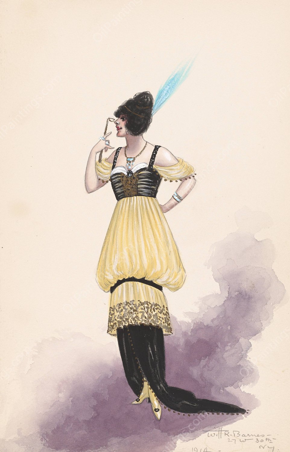 Mme Bereny; Act II  by Will R. Barnes - Hand-Painted Oil Painting Reproduction