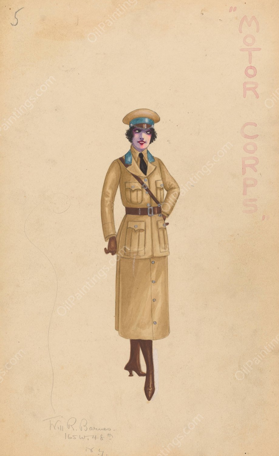 Motor Corps, 5  by Will R. Barnes - Hand-Painted Oil Painting Reproduction