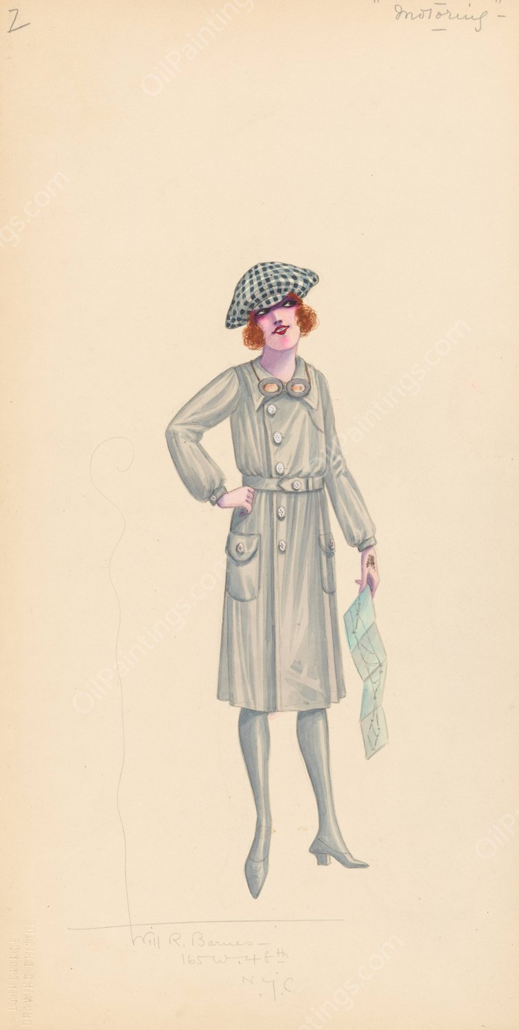 Motoring, 7  by Will R. Barnes - Hand-Painted Oil Painting Reproduction