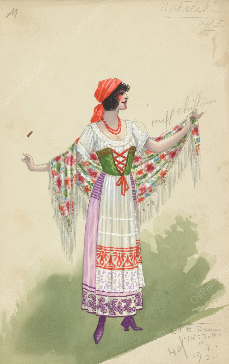 Natalie-Act II  by Will R. Barnes - Hand-Painted Oil Painting Reproduction