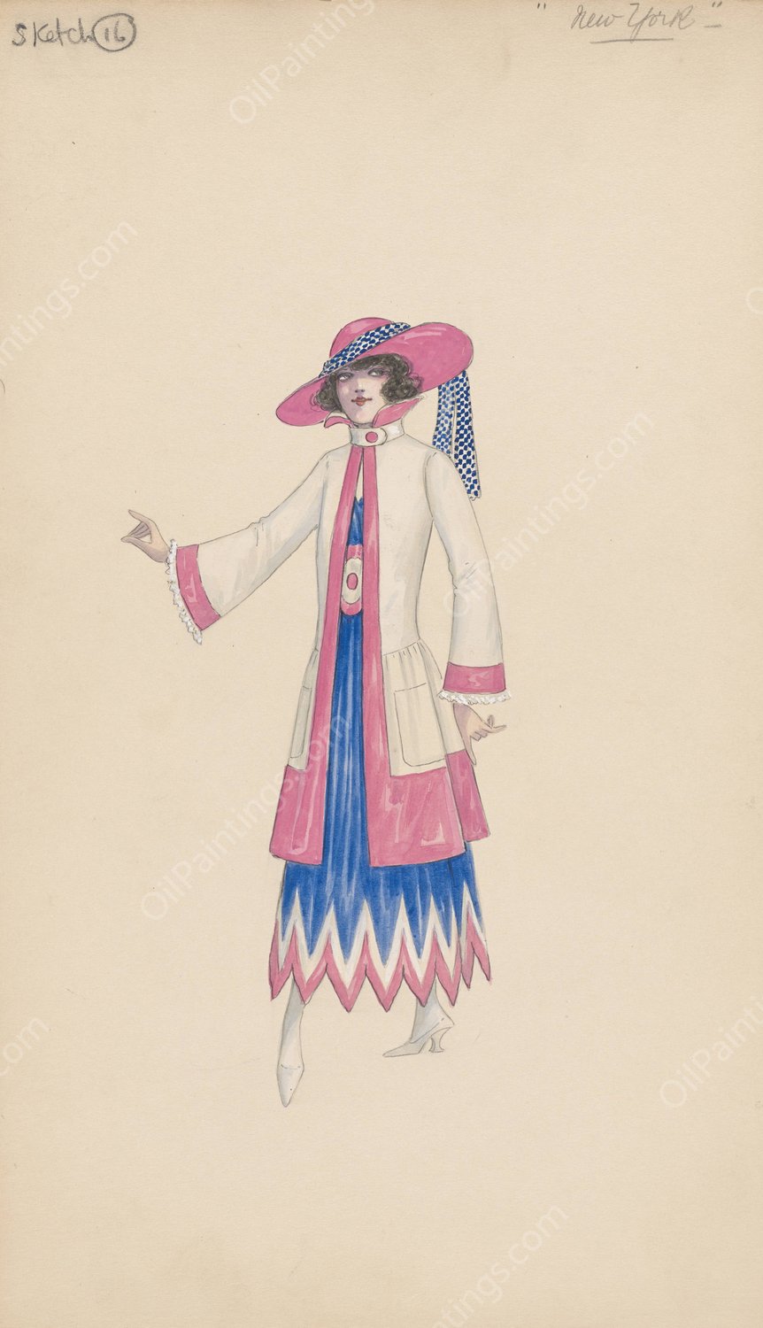 New York-Sketch 16  by Will R. Barnes - Hand-Painted Oil Painting Reproduction