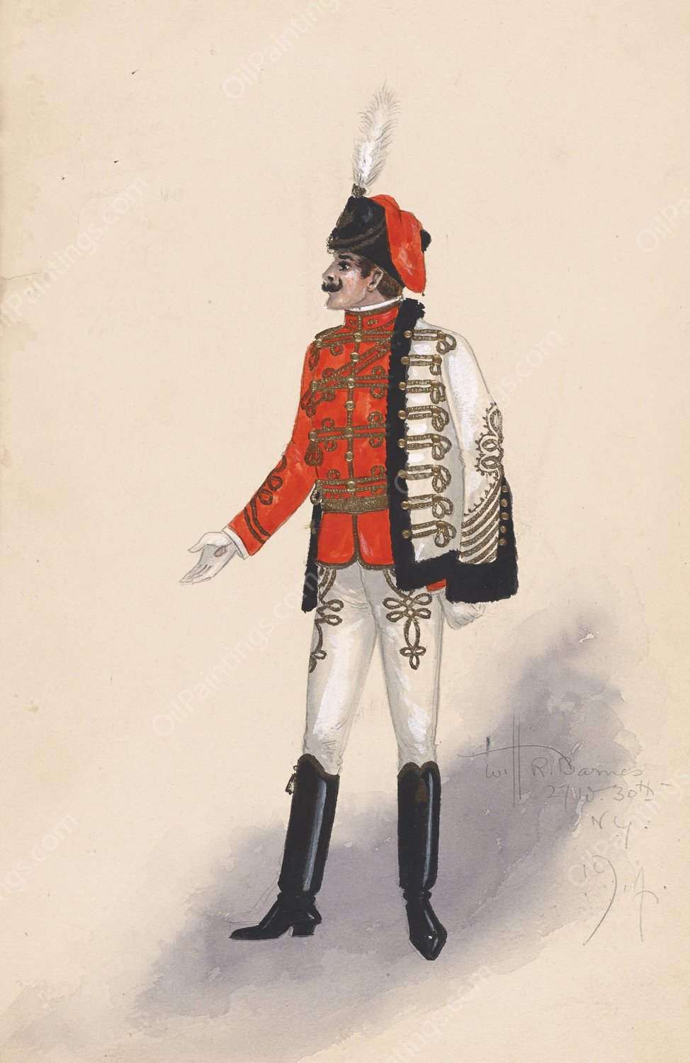 Officer costume, 132  by Will R. Barnes - Hand-Painted Oil Painting Reproduction