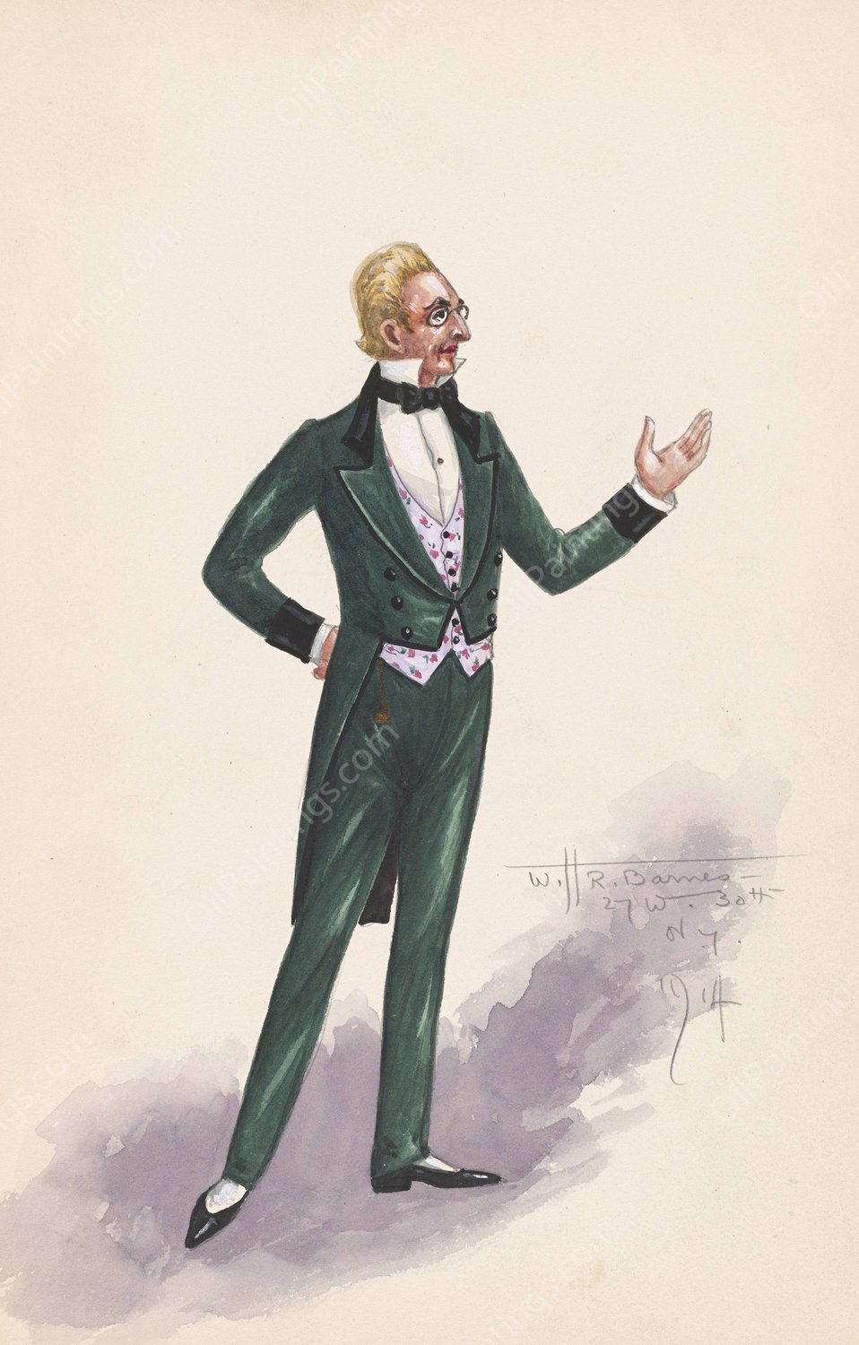 Picklesnitz; Act II-Milton Lusk  by Will R. Barnes - Hand-Painted Oil Painting Reproduction