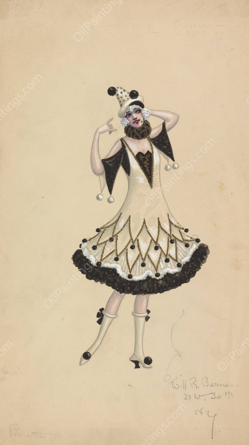 Pierrette  by Will R. Barnes - Hand-Painted Oil Painting Reproduction