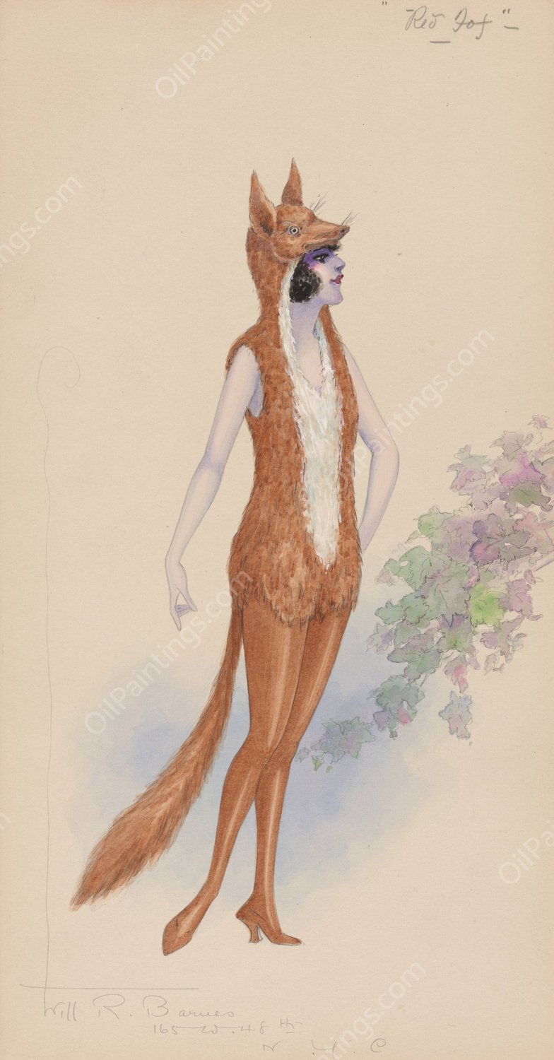 Red Fox  by Will R. Barnes - Hand-Painted Oil Painting Reproduction