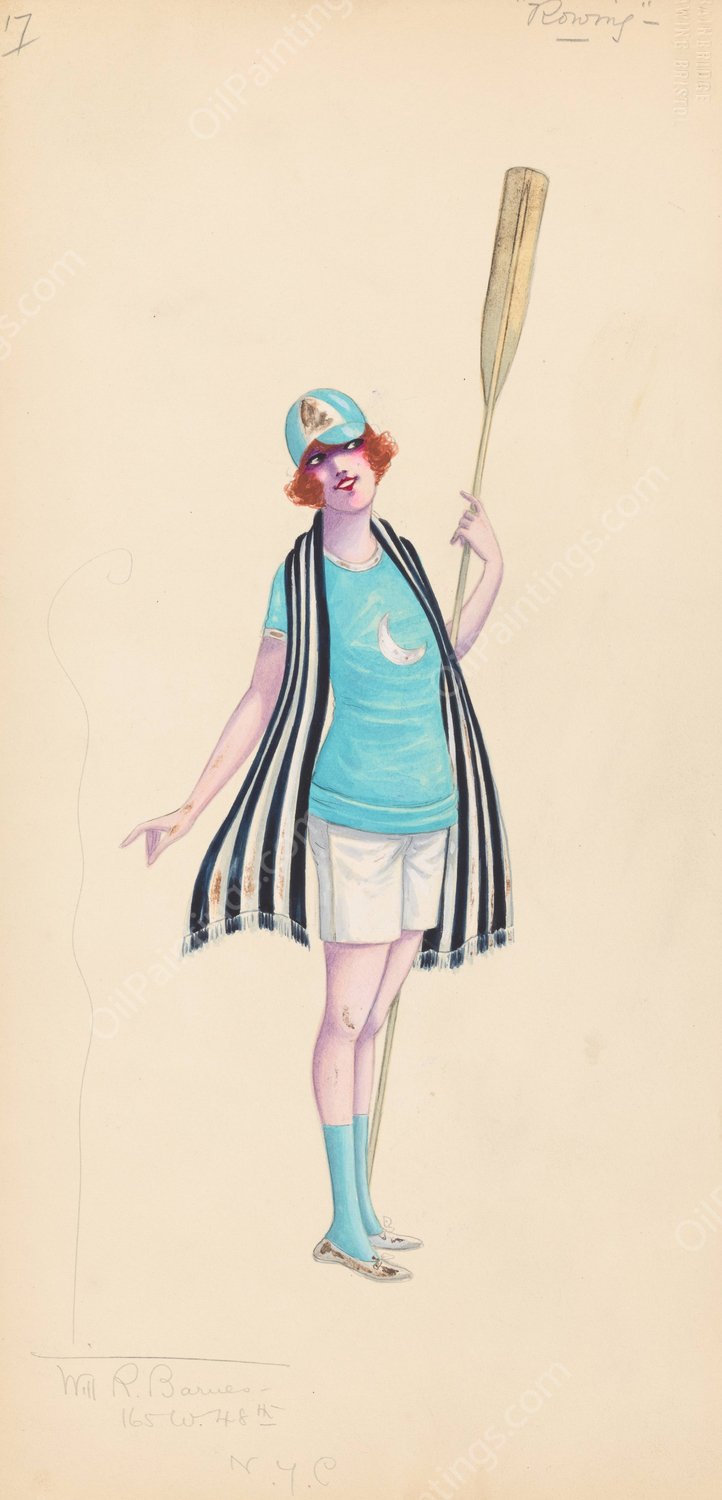 Rowing, 17  by Will R. Barnes - Hand-Painted Oil Painting Reproduction