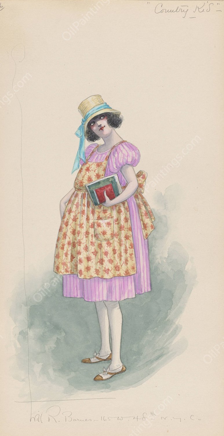 School Kid-6  by Will R. Barnes - Hand-Painted Oil Painting Reproduction