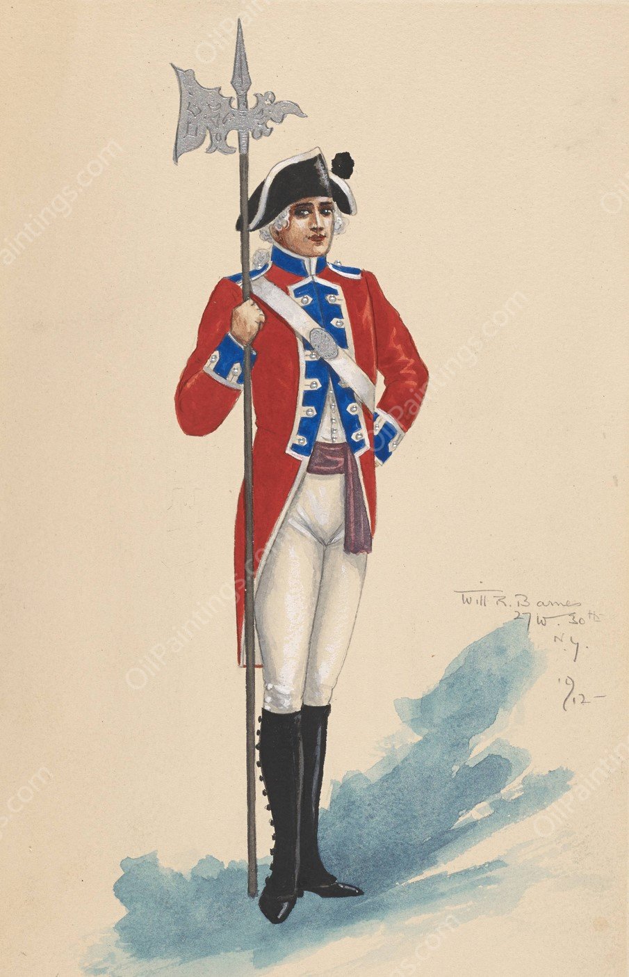 Sergeant  by Will R. Barnes - Hand-Painted Oil Painting Reproduction