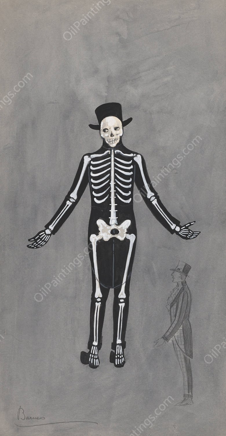 Skeleton  by Will R. Barnes - Hand-Painted Oil Painting Reproduction