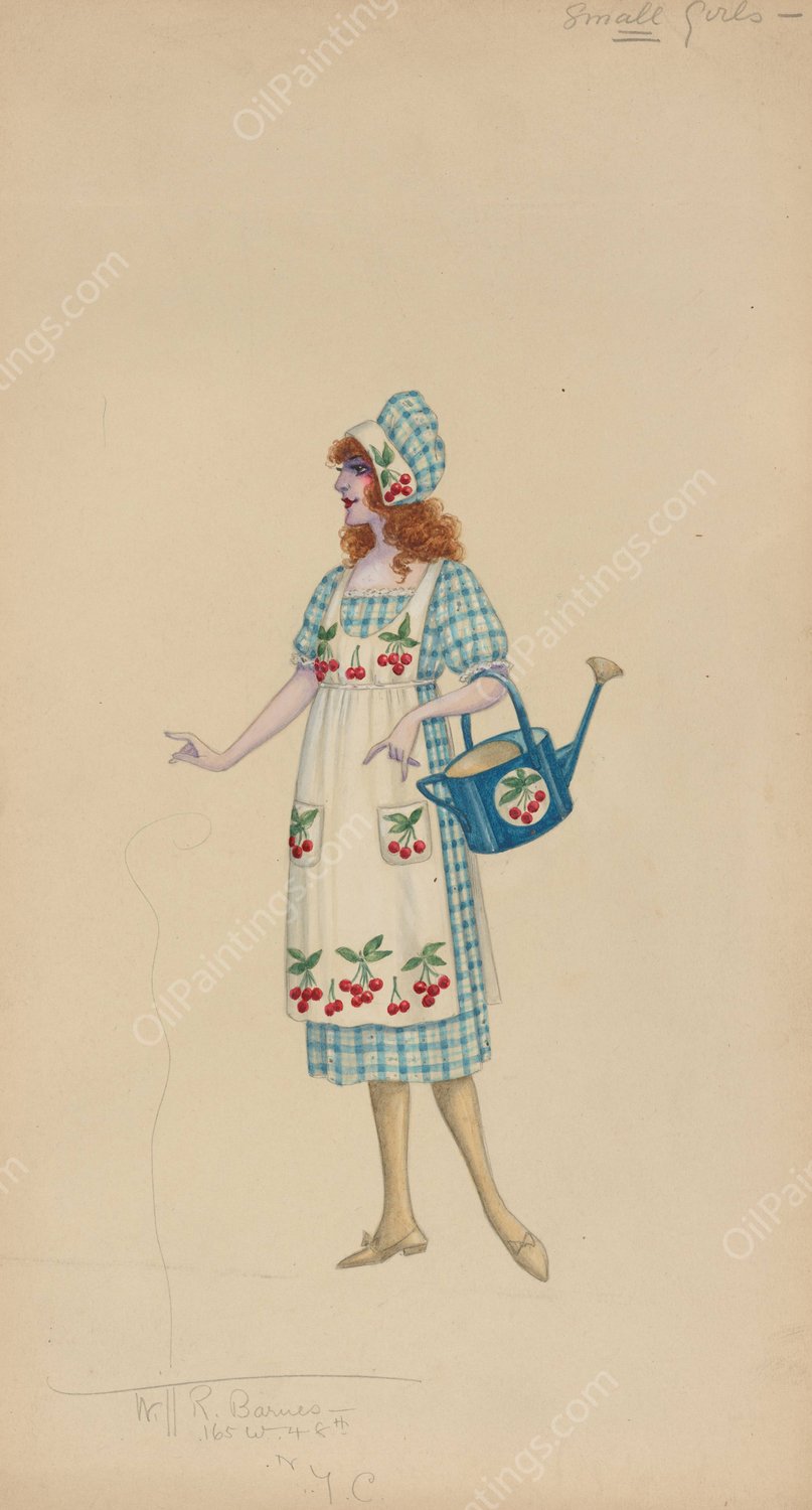 Small Girls  by Will R. Barnes - Hand-Painted Oil Painting Reproduction