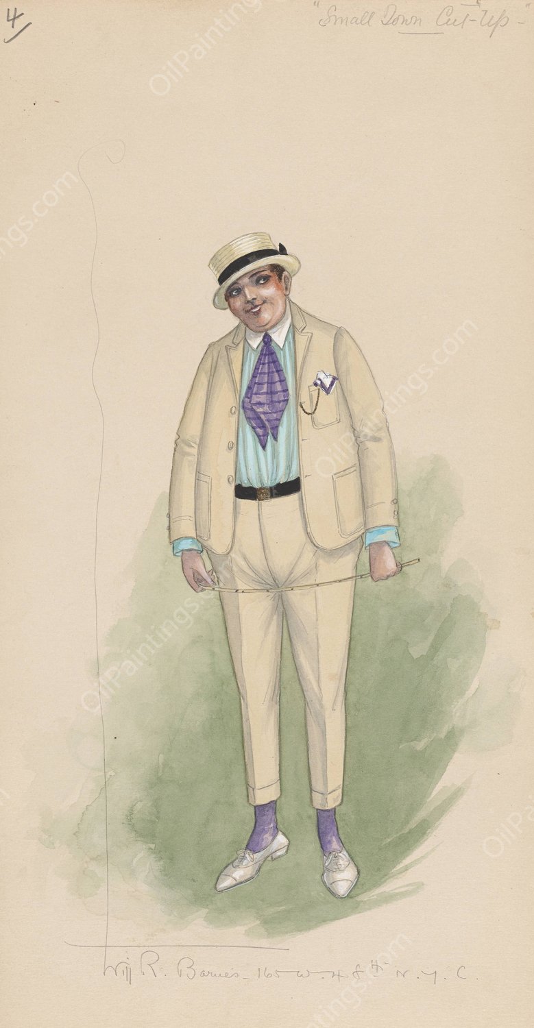 Small Town Cut-Up  by Will R. Barnes - Hand-Painted Oil Painting Reproduction