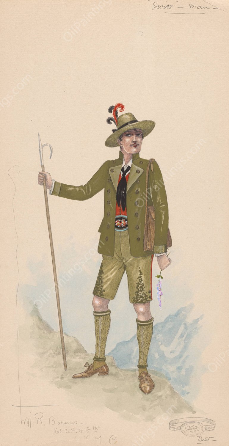 Swiss Man  by Will R. Barnes - Hand-Painted Oil Painting Reproduction