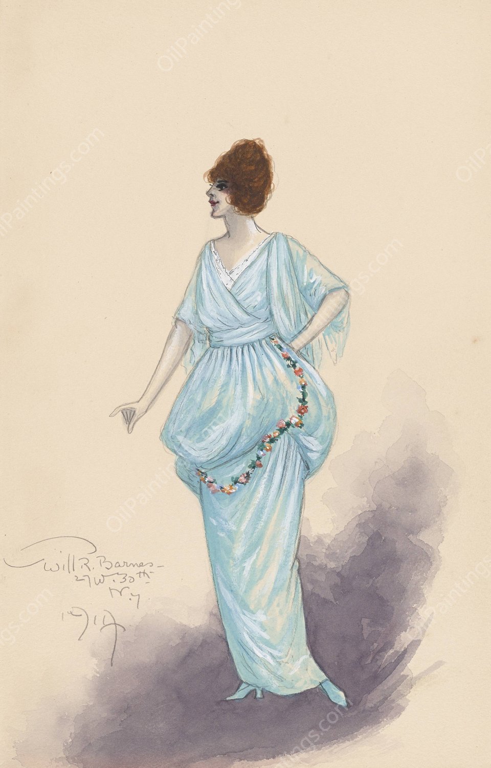 Tango Girl; Act II, 4  by Will R. Barnes - Hand-Painted Oil Painting Reproduction