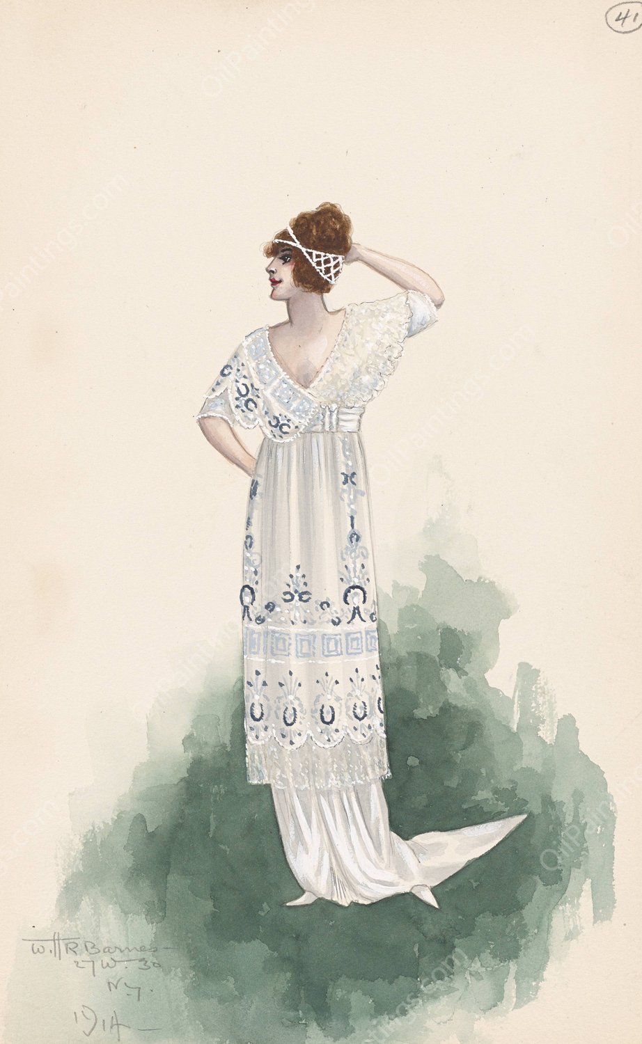 Tango Girl; Act II, 41  by Will R. Barnes - Hand-Painted Oil Painting Reproduction