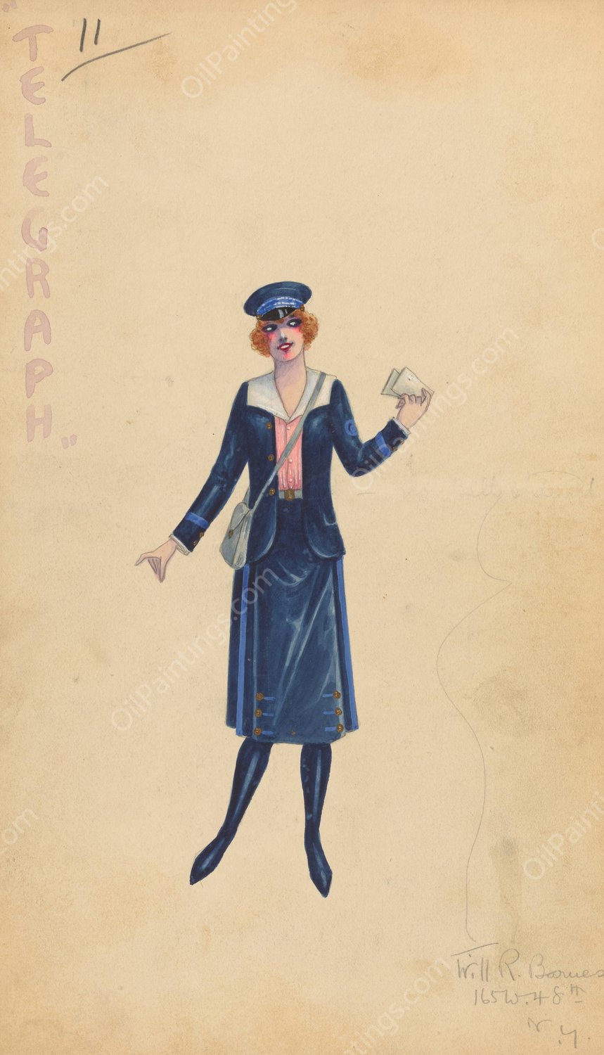 Telegraph, 11  by Will R. Barnes - Hand-Painted Oil Painting Reproduction