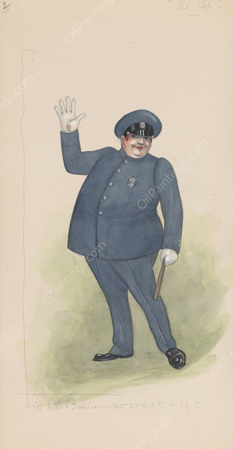 The Cop  by Will R. Barnes - Hand-Painted Oil Painting Reproduction
