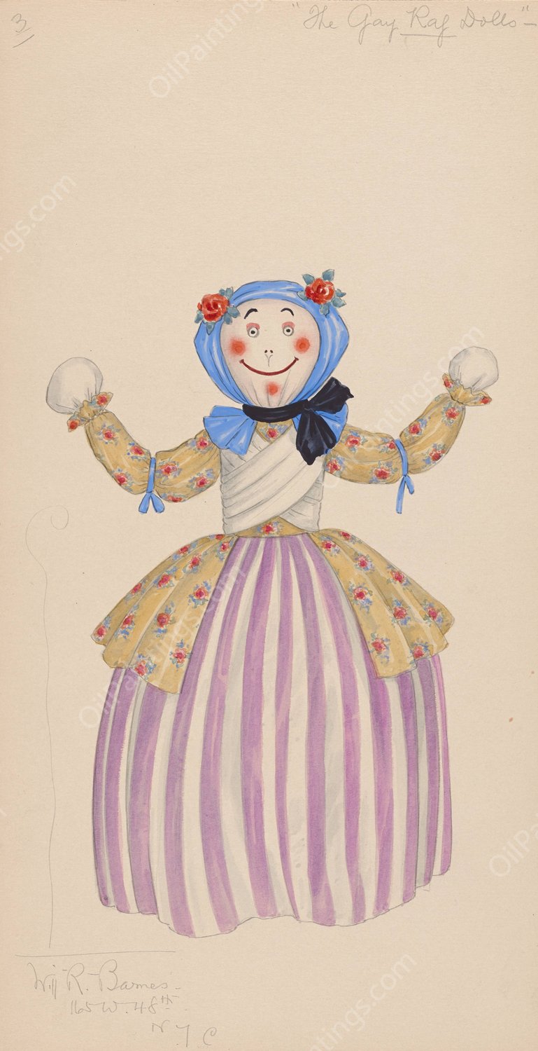 The Gay Rag Dolls-3  by Will R. Barnes - Hand-Painted Oil Painting Reproduction